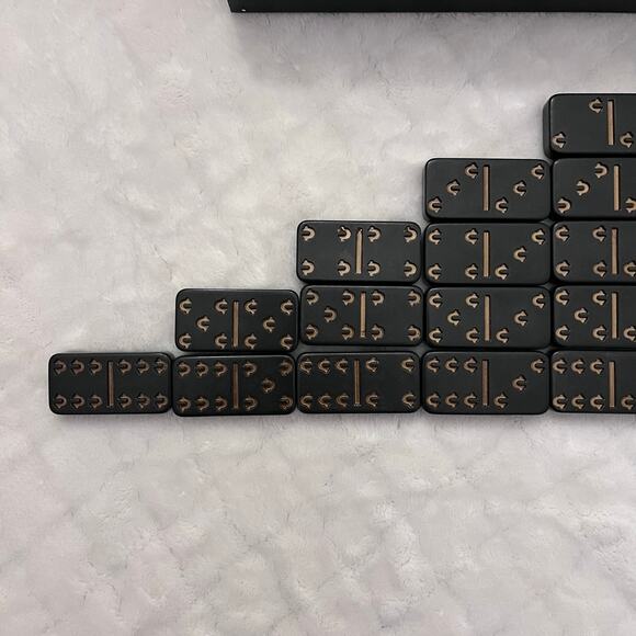 True Religion Dominoes Double-Six Box Set Wood Slide Box - Black - Picture 5 of 5